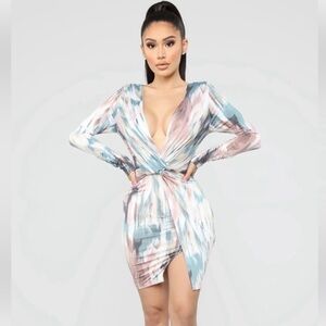 Fashion Nova Appreciate The Arts Twist Front Mini Dress, Size Medium
